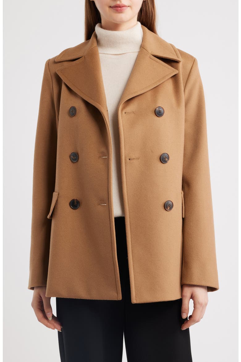 Ali Wool Peacoat (Nordstrom Exclusive), Alternate, color, CAMEL