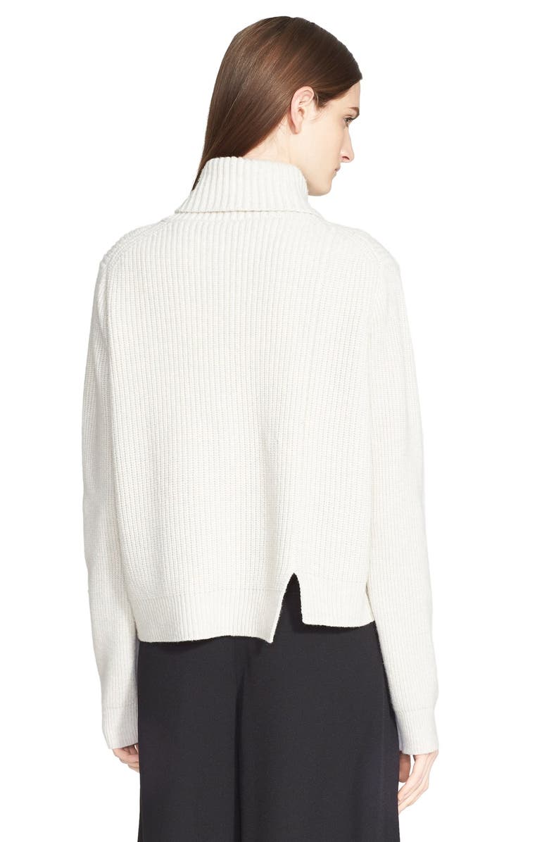 Proenza Schouler Ribbed Wool & Cashmere Turtleneck Sweater, Alternate, color, 