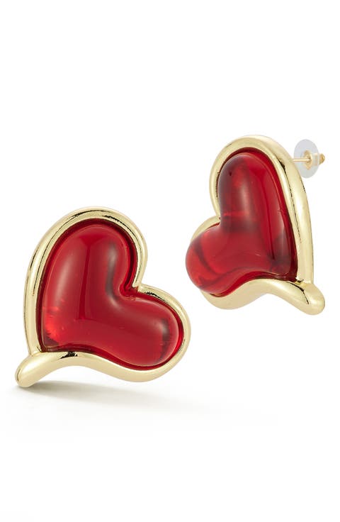 Statement Heart Stud Earrings