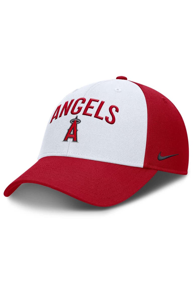 Men's Nike White/Red Los Angeles Angels Club Performance Adjustable Hat, Main, color, White
