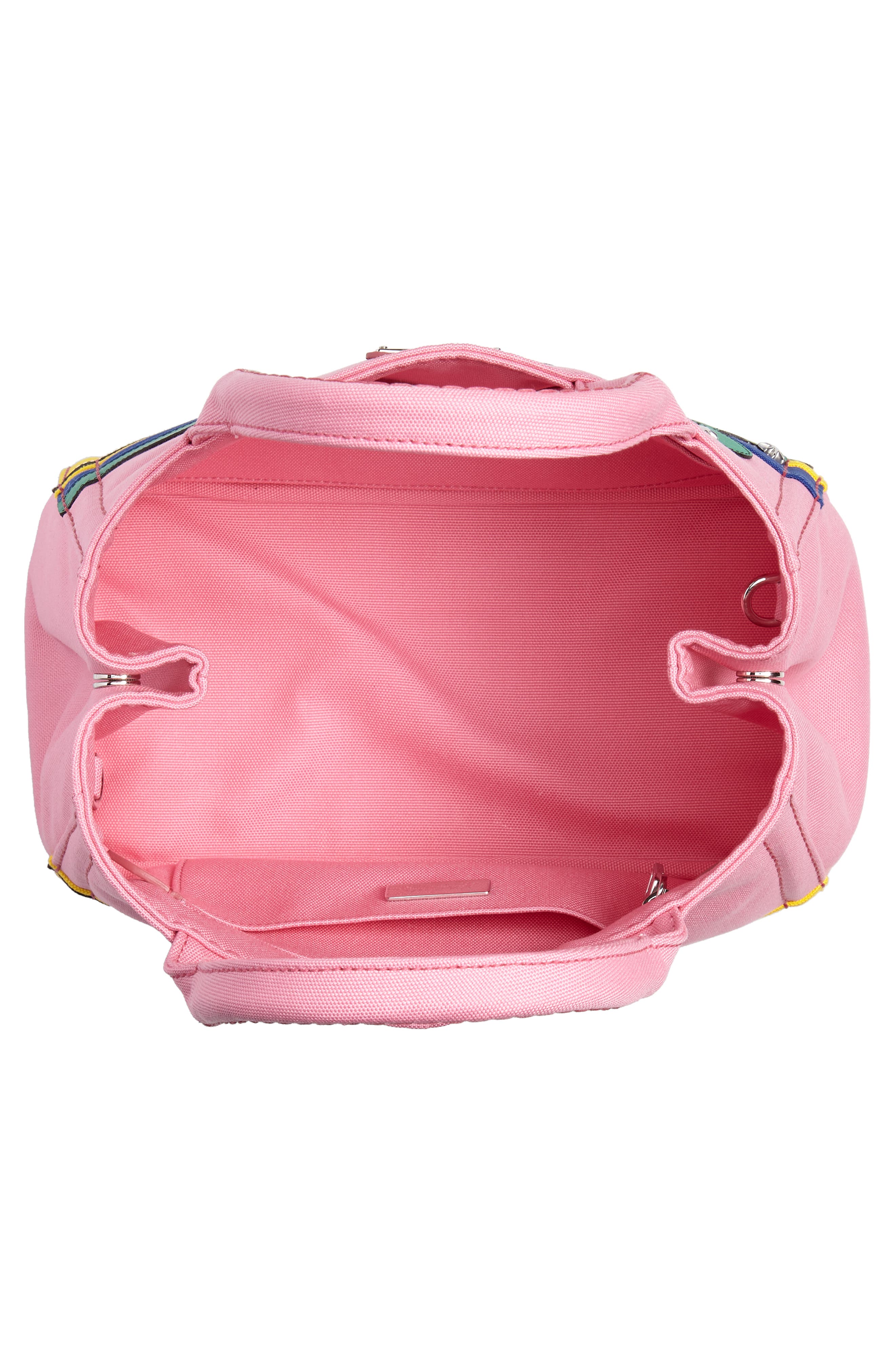 Desert Motif Patch Leather & Canvas Tote, Alternate, color, PINK