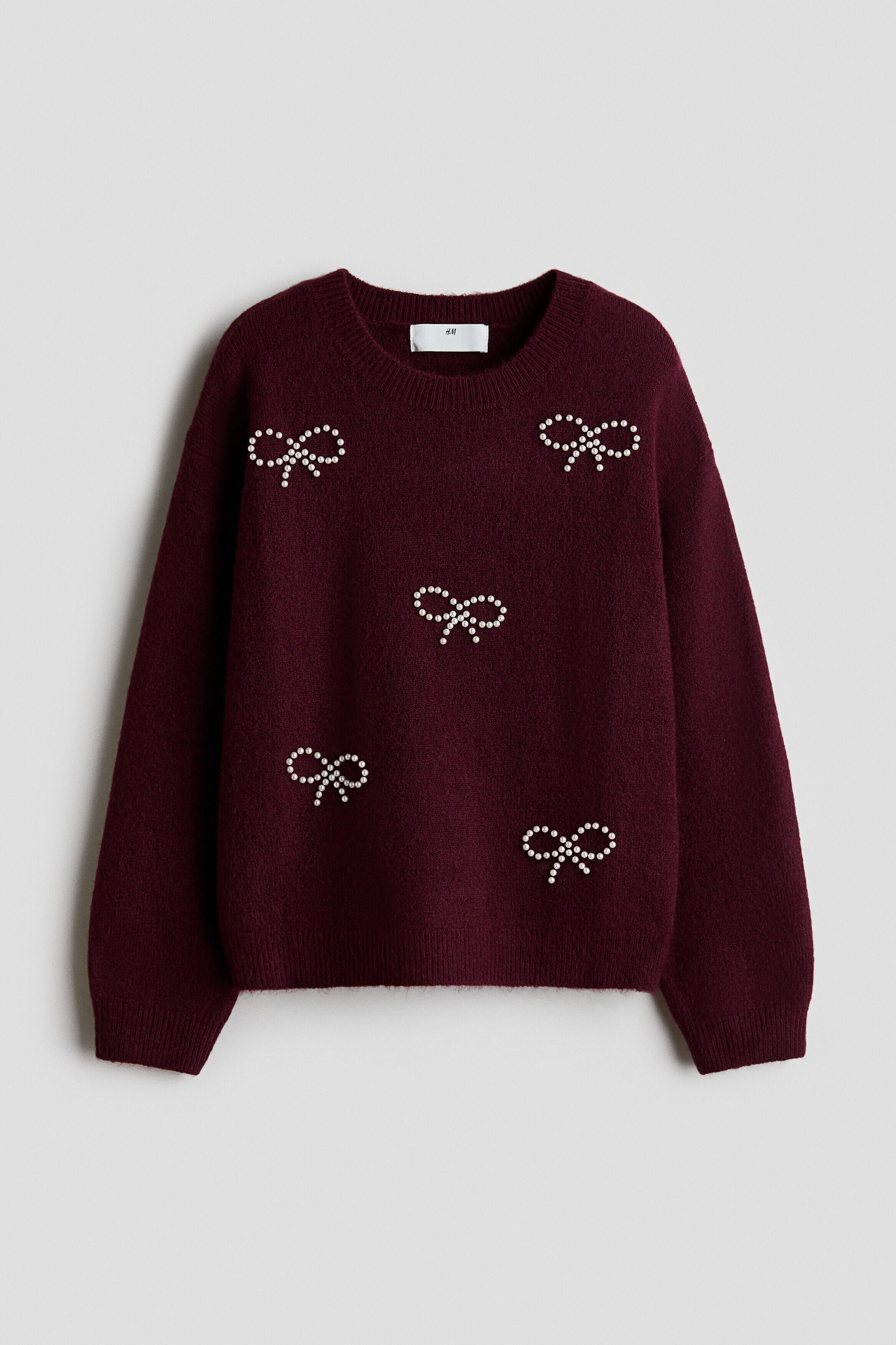 Dark red/bows