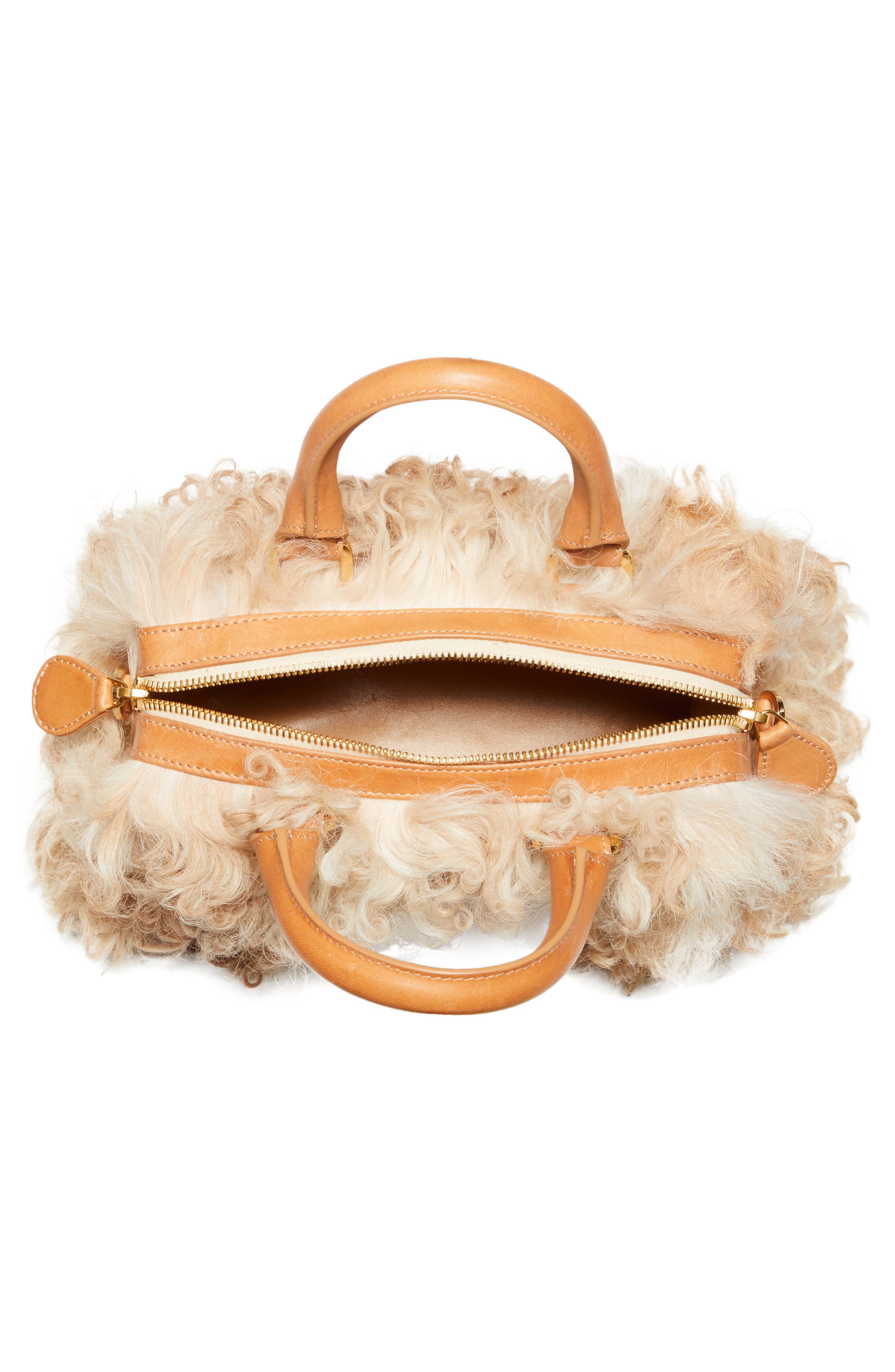 Brother Vellies Mini Island Genuine Shearling Top Handle Bag, Alternate, color, 