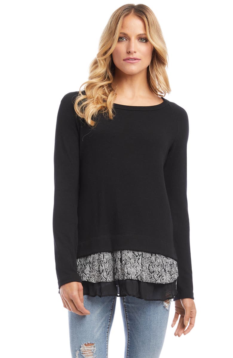 Karen Kane Snake Print Detail Sweater, Alternate, color, 