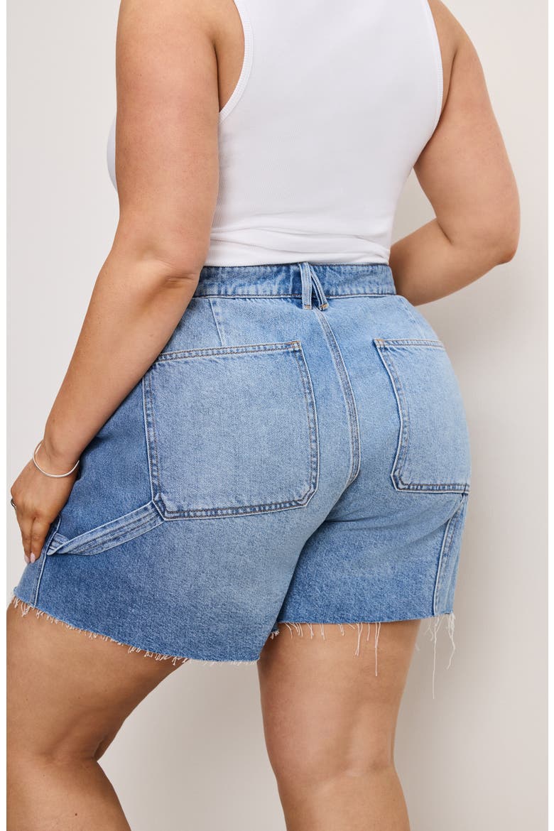 Cutoff Carpenter Denim Shorts, Alternate, color, INDIGO
