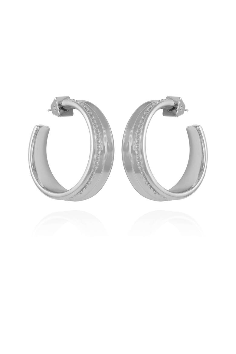 Intertwined Hoop Earrings, Main, color, Silver Tone