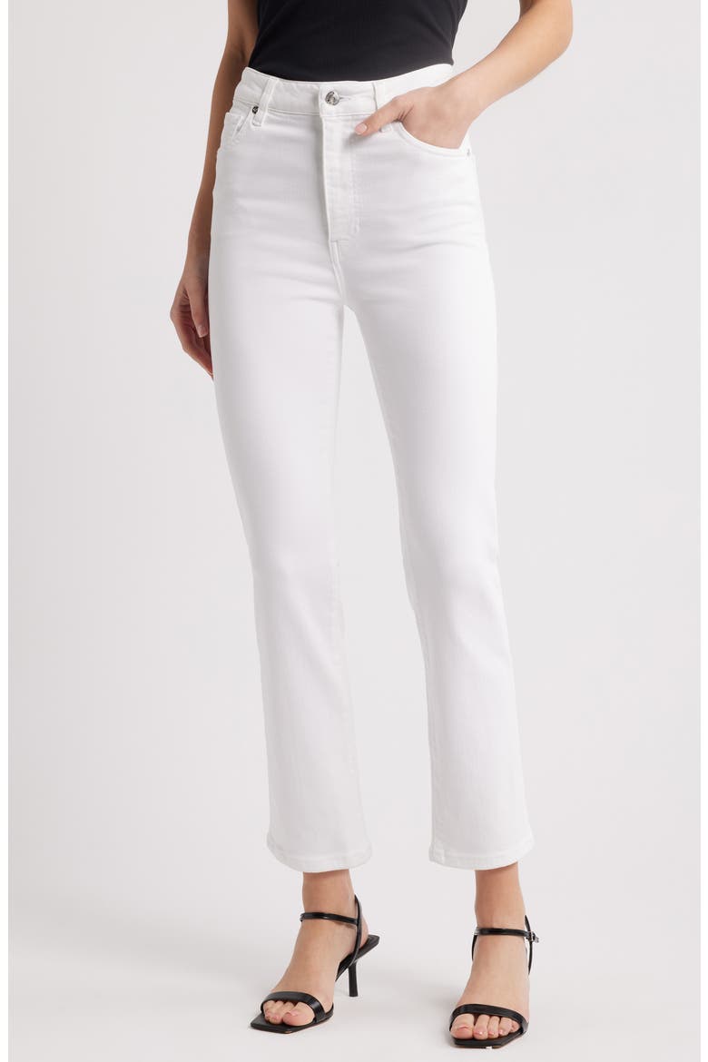 The Pencil Crop High Waist Ankle Slim Straight Leg Jeans, Main, color, WHITE