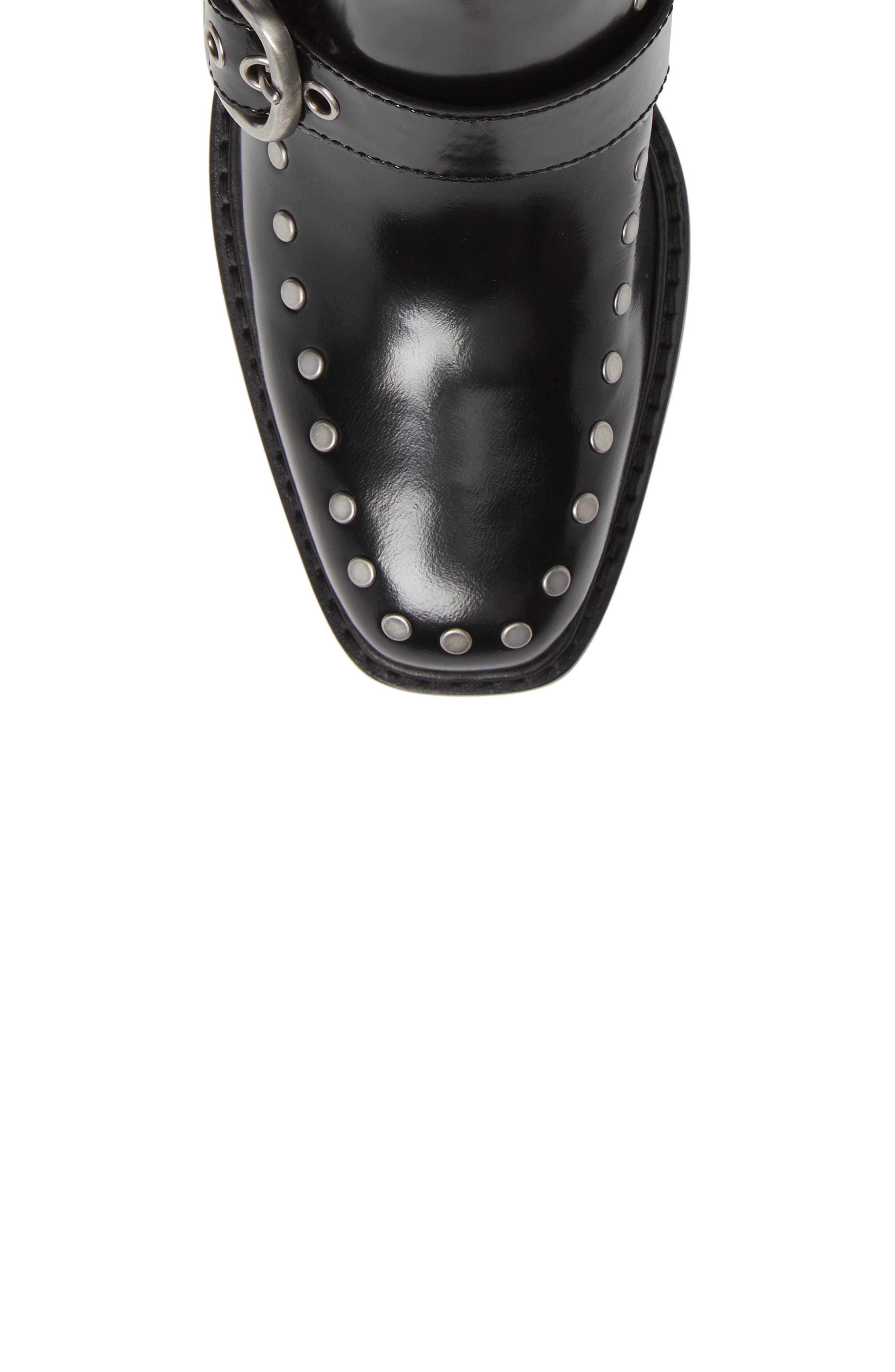 Nora Studded Chelsea Boot, Alternate, color, BLACK LEATHER
