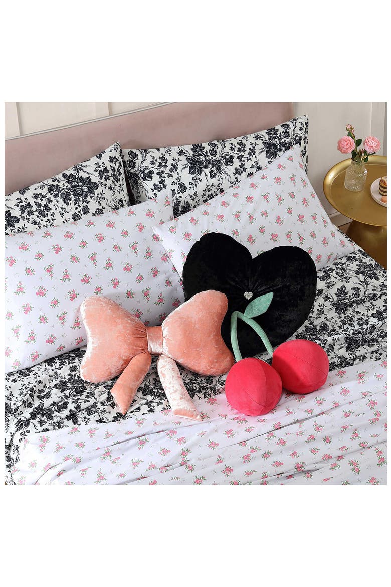 Cherry Plush Throw Pillow, Alternate, color, RED MULTI