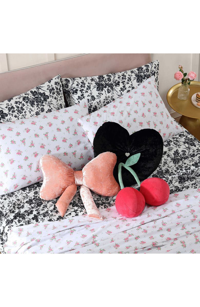 Betsey Johnson Velvet Bow Plush Throw Pillow, Alternate, color, 