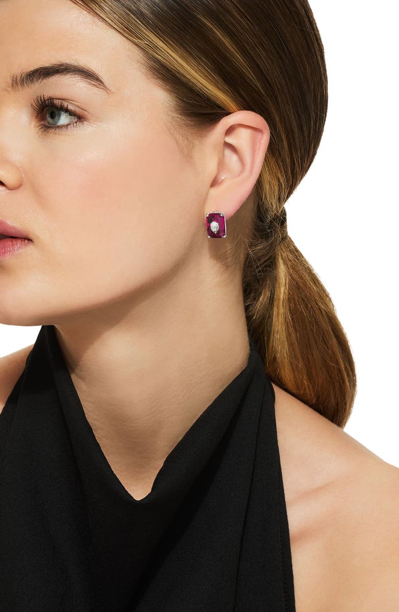 Kurt Geiger London Emerald Cut Crystal Stud Earrings, Alternate, color, 