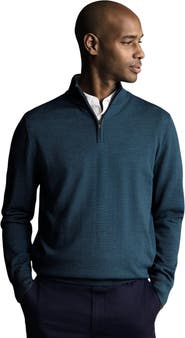 Charles Tyrwhitt Merino Zip Neck Long Sleeve Sweater