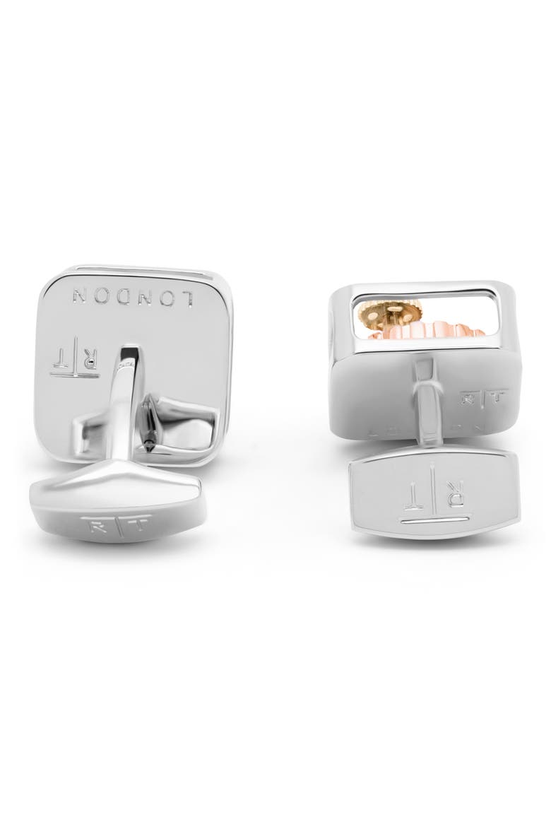 Plated Gear Cuff Links, Alternate, color, METAL