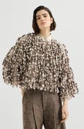 Brunello Cucinelli Dazzling twist embroidery cardigan in mohair and wool