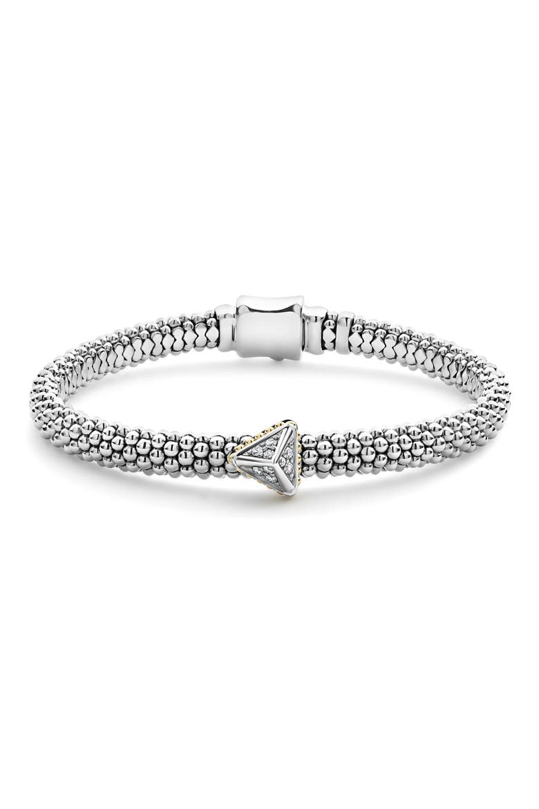KSL Lux Diamond Pyramid Bracelet, Main, color, SILVER/ DIAMOND