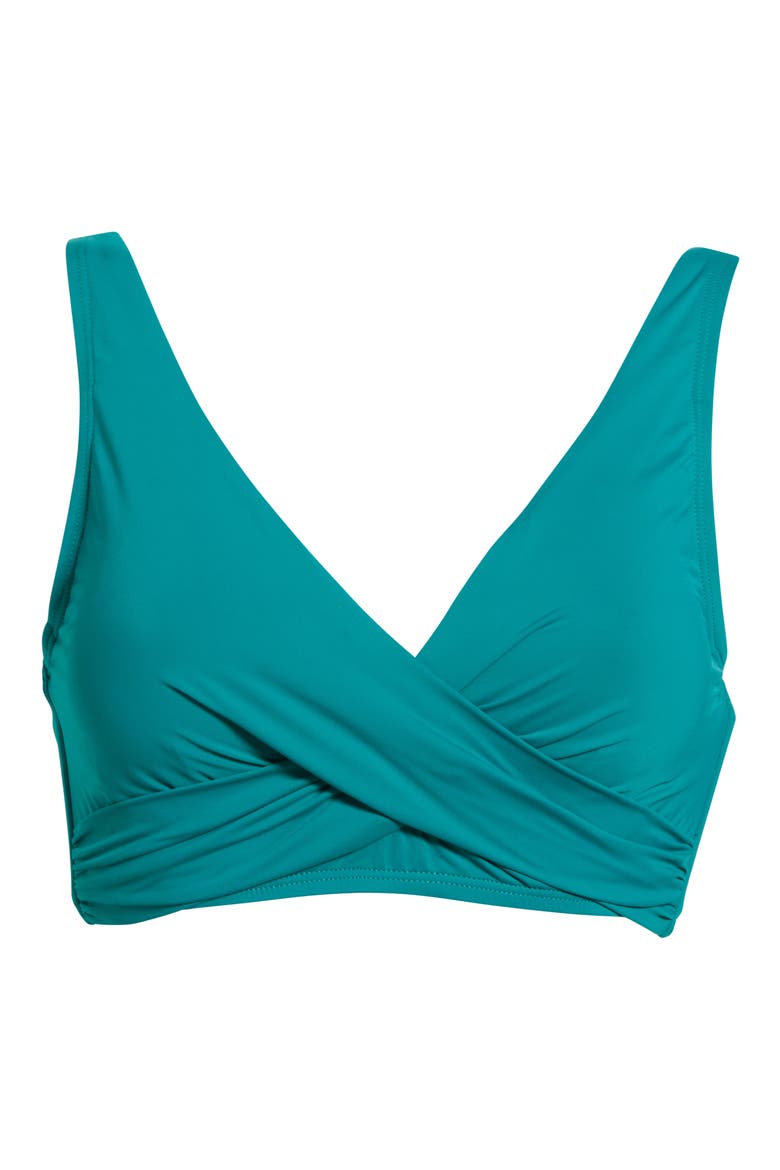 Vera Surplice Bikini Top, Alternate, color, EMERALD