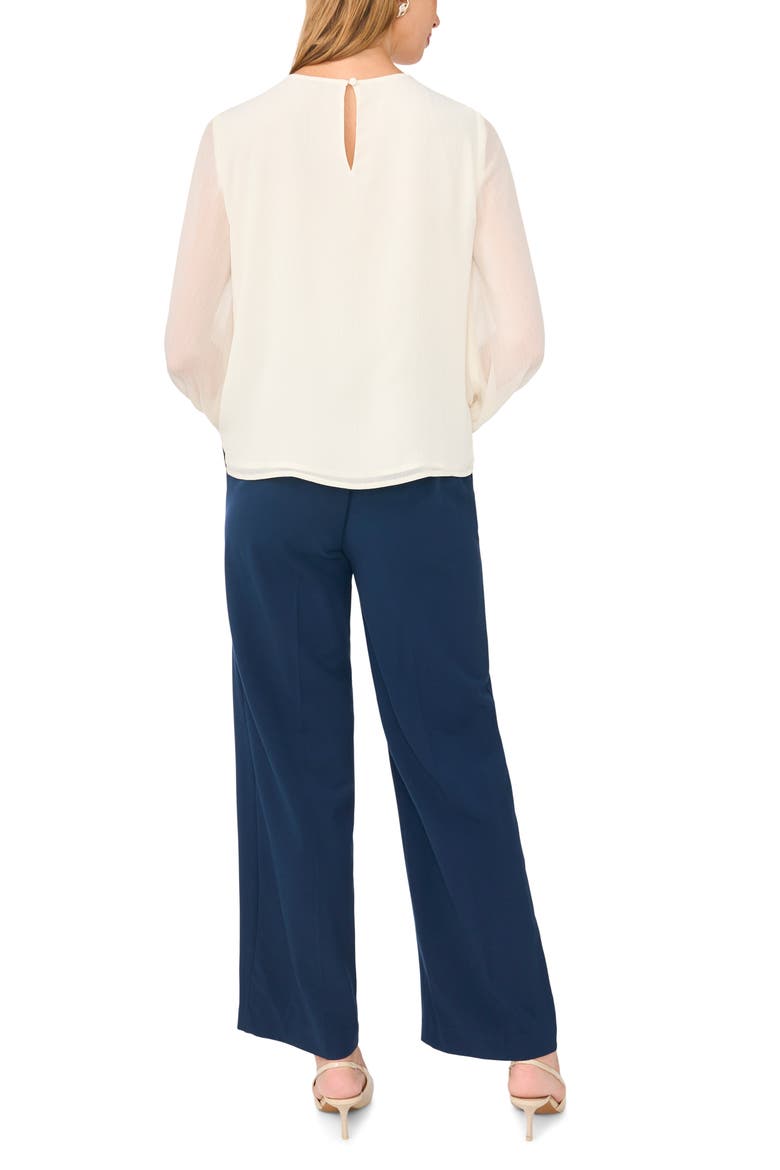 Gathered Crewneck Long Sleeve Top, Alternate, color, TOASTED
