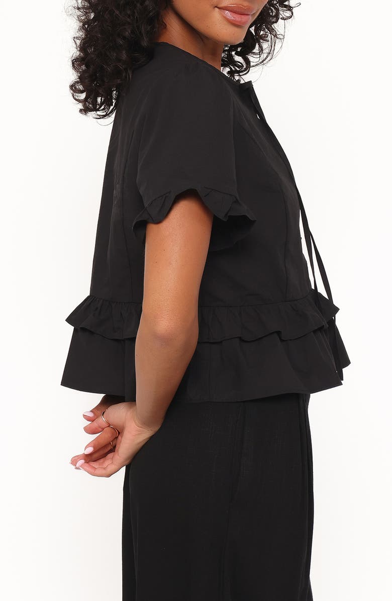 Petal & Pup Sorcha Button-Up Peplum Top, Alternate, color, Black