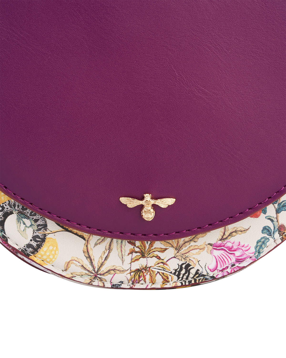 Fable England Floral Engravings Plum Saddle Bag, Alternate, color, Purple