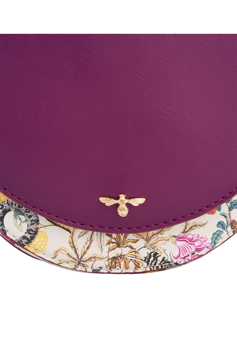 Fable England Floral Engravings Plum Saddle Bag, Alternate, color, Purple