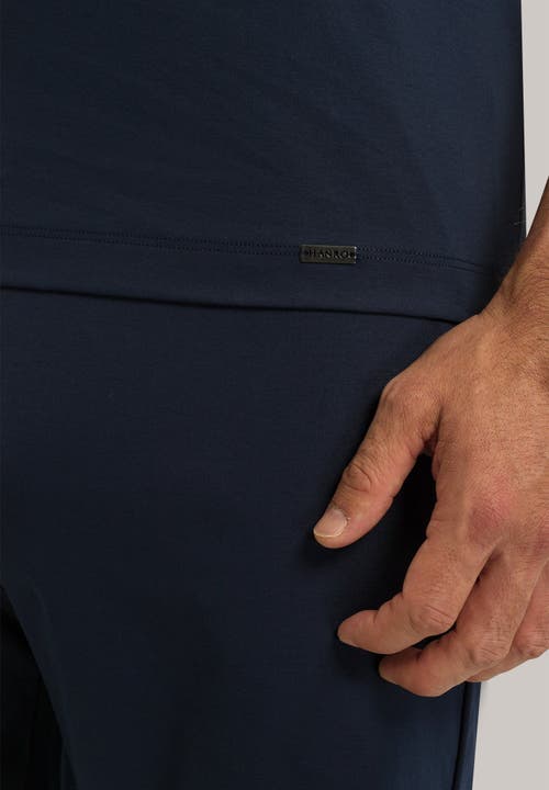 Hanro Night Selection Cotton Pajama Set In Deep Navy