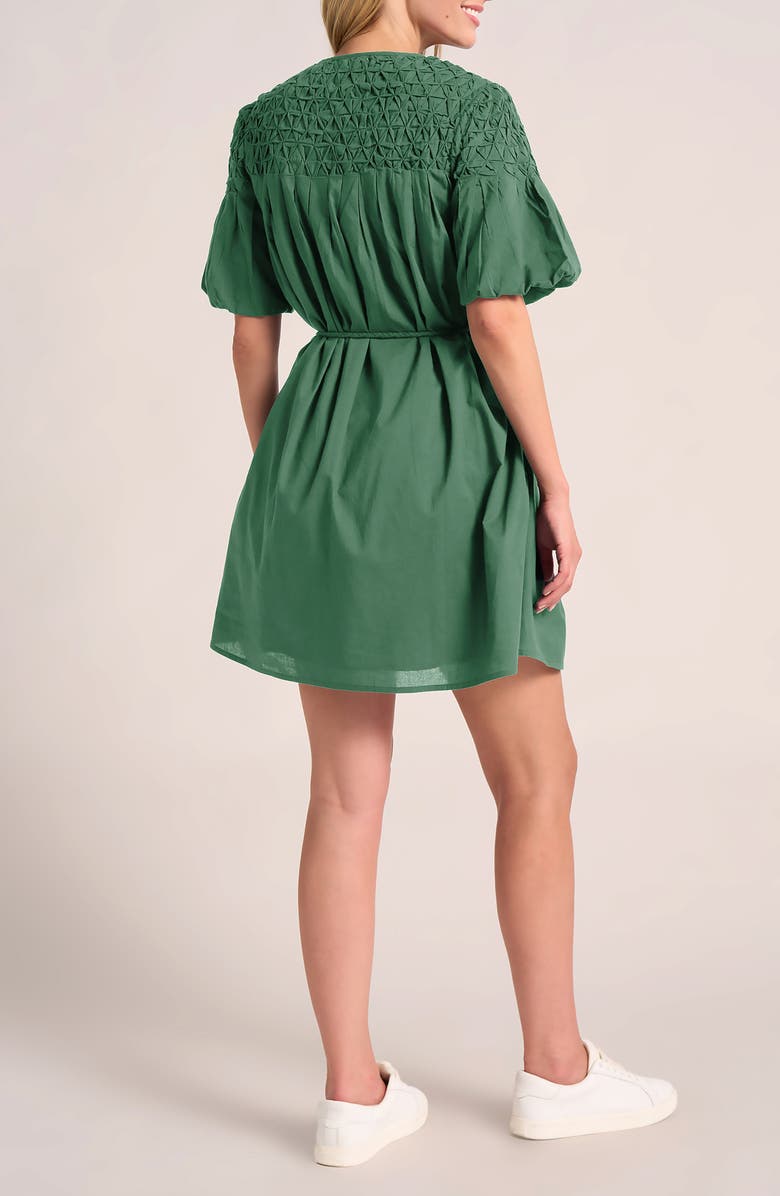 matty m. Kailyn Honeycomb Cotton Minidress, Alternate, color, Clover