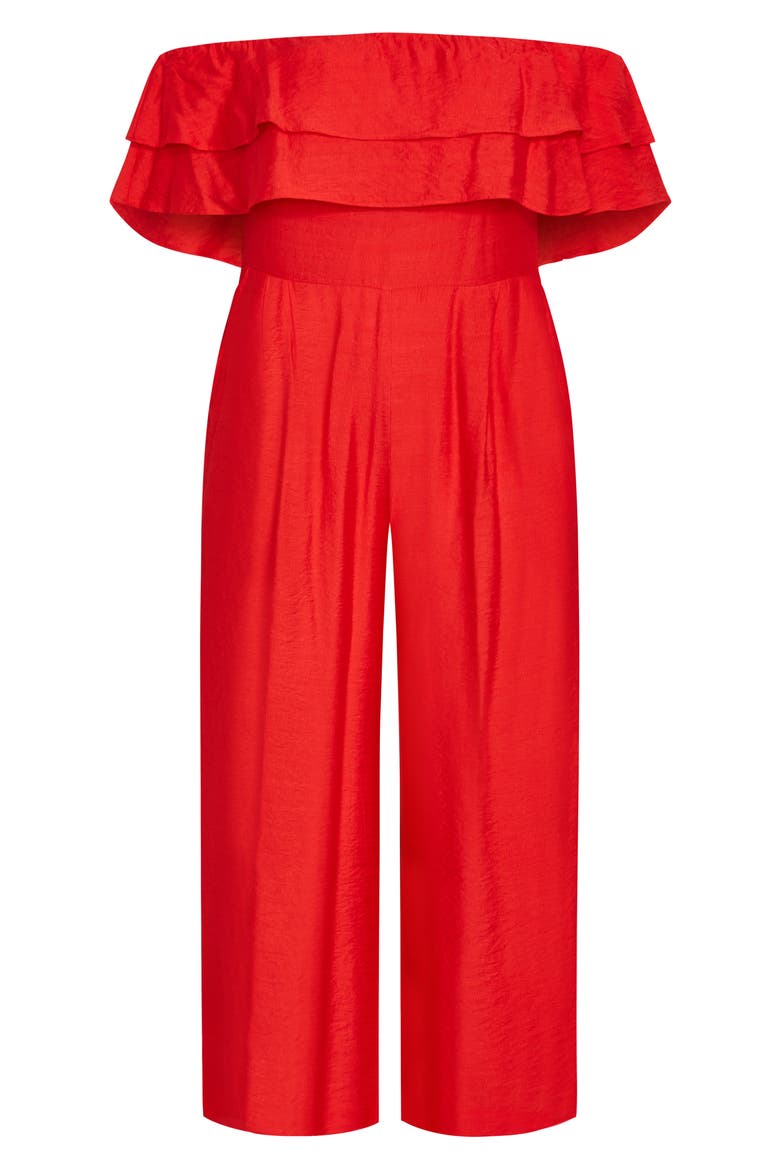 Poppy Ruffle Off the Shoulder Jumpsuit, Alternate, color, SUNSET