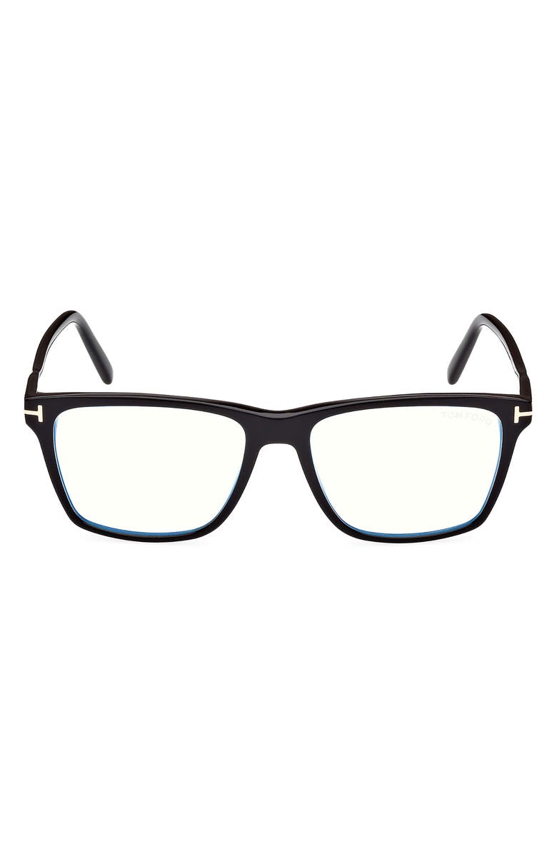 TOM FORD 56mm Square Blue Light Blocking Glasses, Main, color,