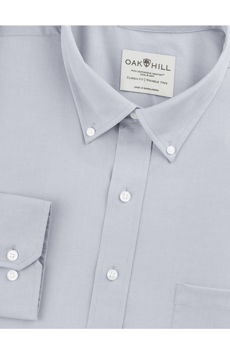 Oak Hill by DXL Pinpoint Oxford Dress Shirt, Alternate, color, Grey
