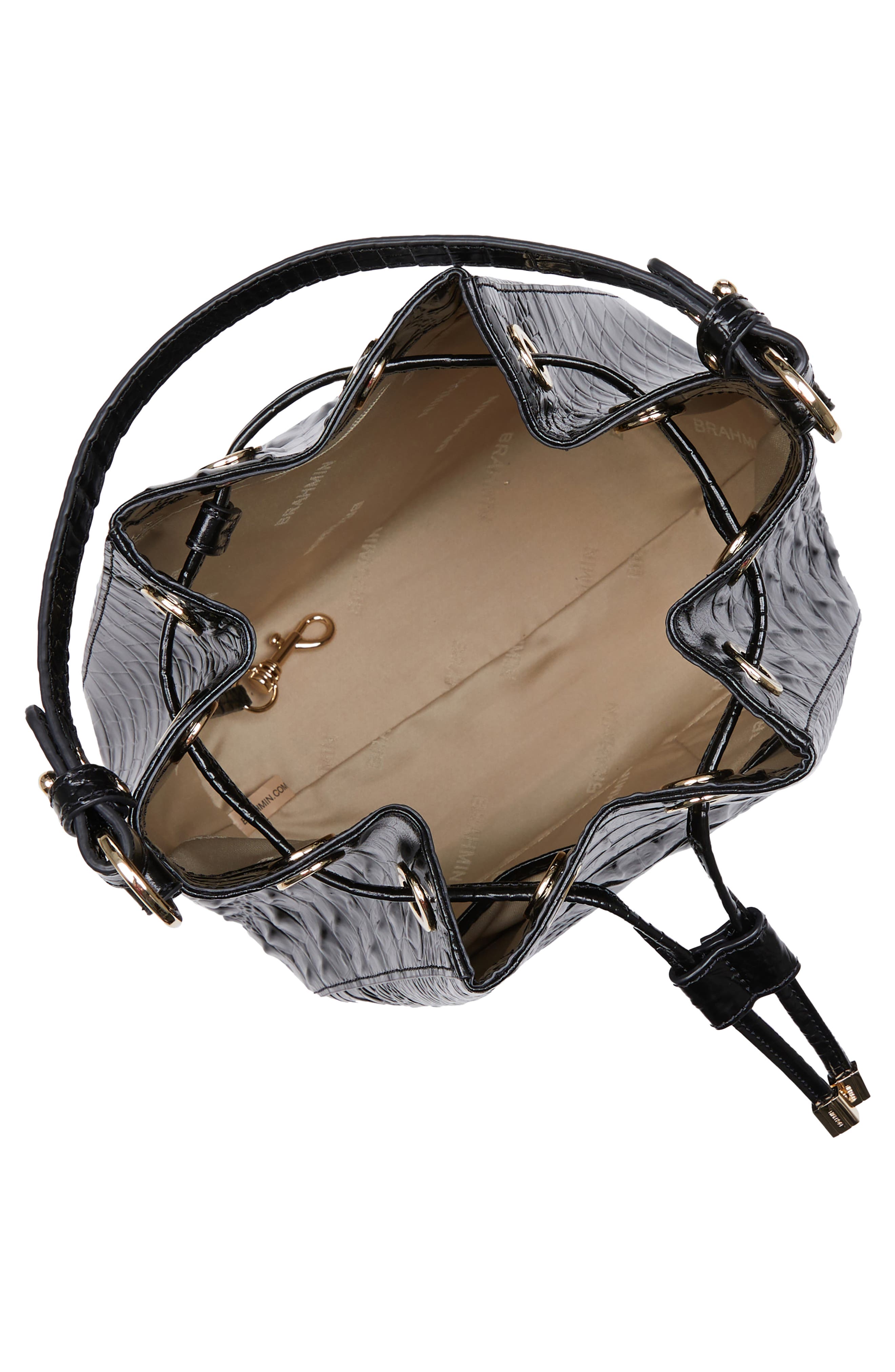 Brahmin Melinda Croc Embossed Leather Bucket Bag, Alternate, color, 