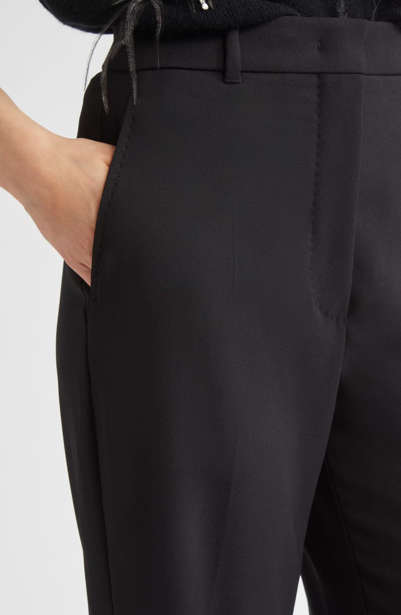 Max Mara Studio Verbena Virgin Wool Trousers, Alternate, color, Black