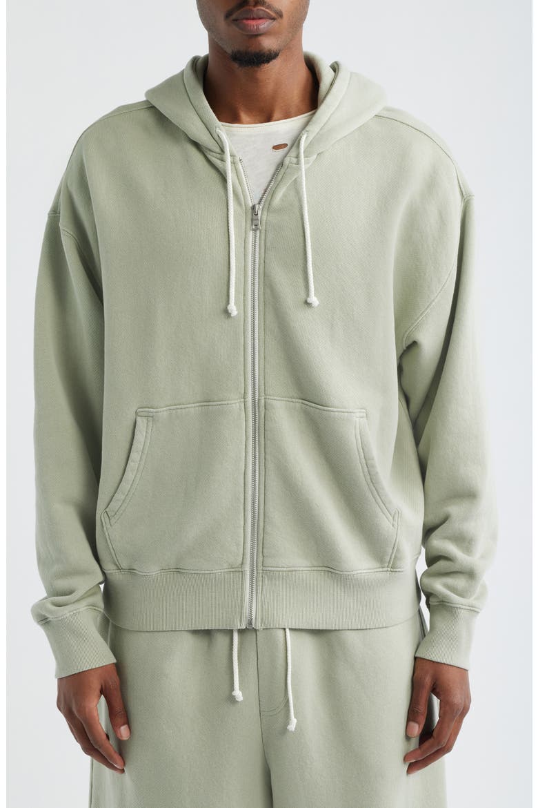 Organic Cotton Zip Hoodie, Alternate, color, SAGE