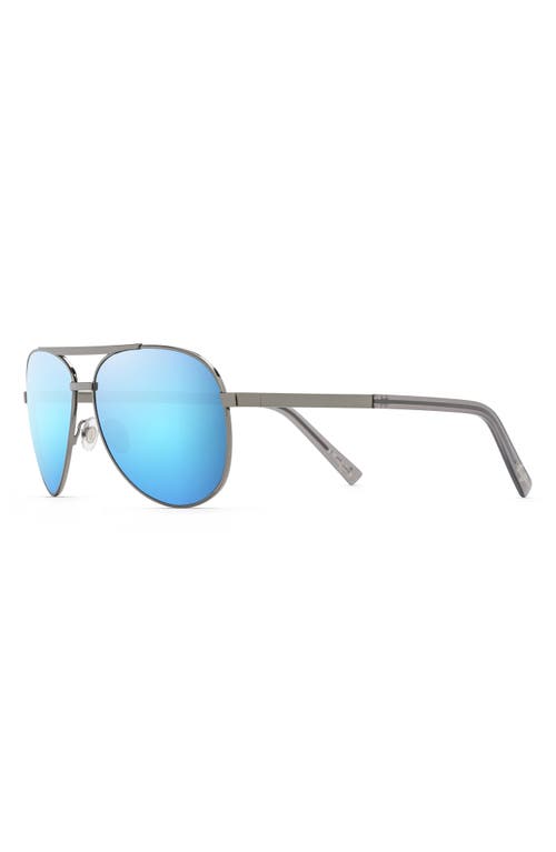 Maui Jim Hauoli 59mm Polarized Aviator Sunglasses In Blue