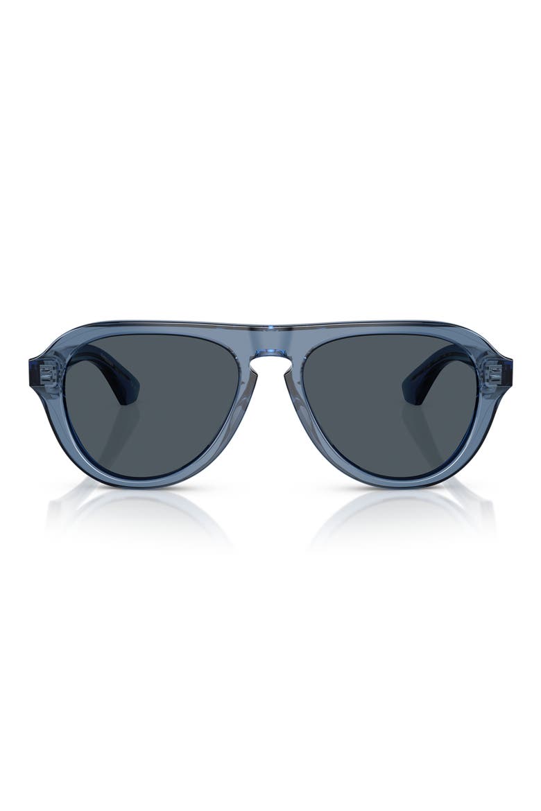 55mm Pilot Sunglasses, Alternate, color, BLUE