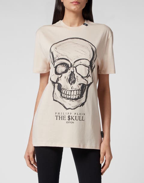 T-Shirt Round Neck Ss Print Skull Women
