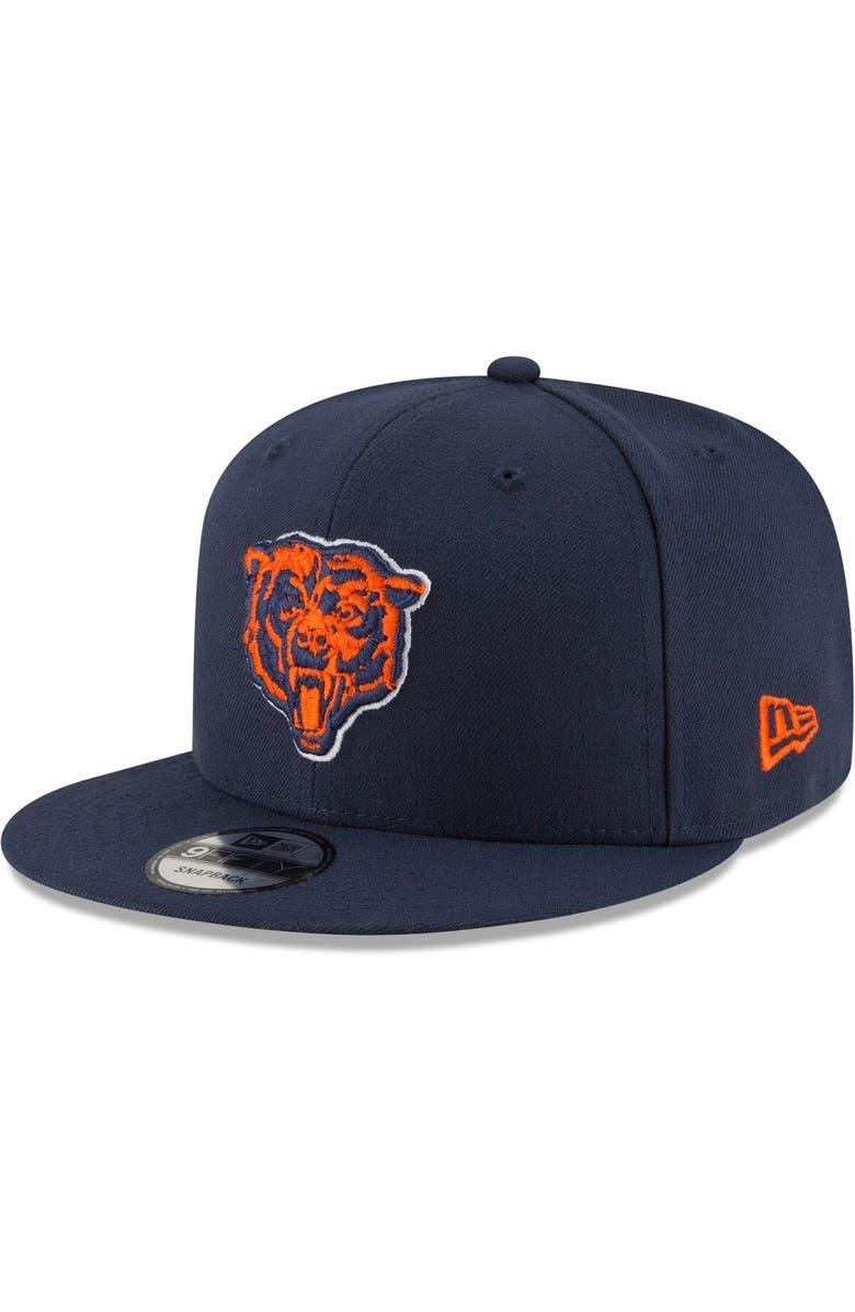 New Era Men's New Era Navy Chicago Bears Head Basic 9FIFTY Adjustable Snapback Hat, Main, color, 
