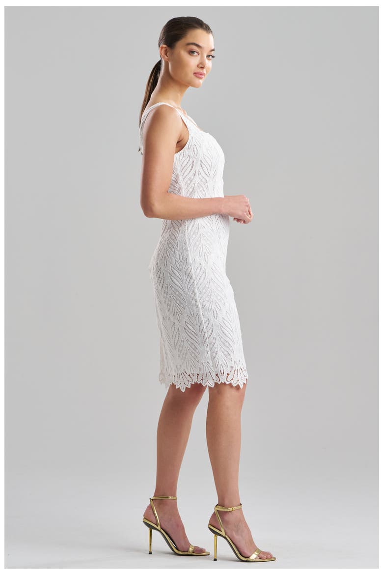 Leaflet Lace Tank Sheath Dress, Alternate, color, WHITE