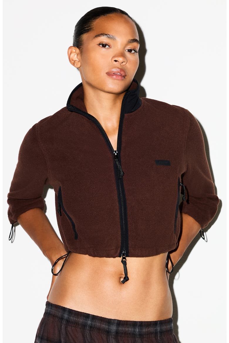 Shrunken Zip Jacket, Alternate, color, UMBER