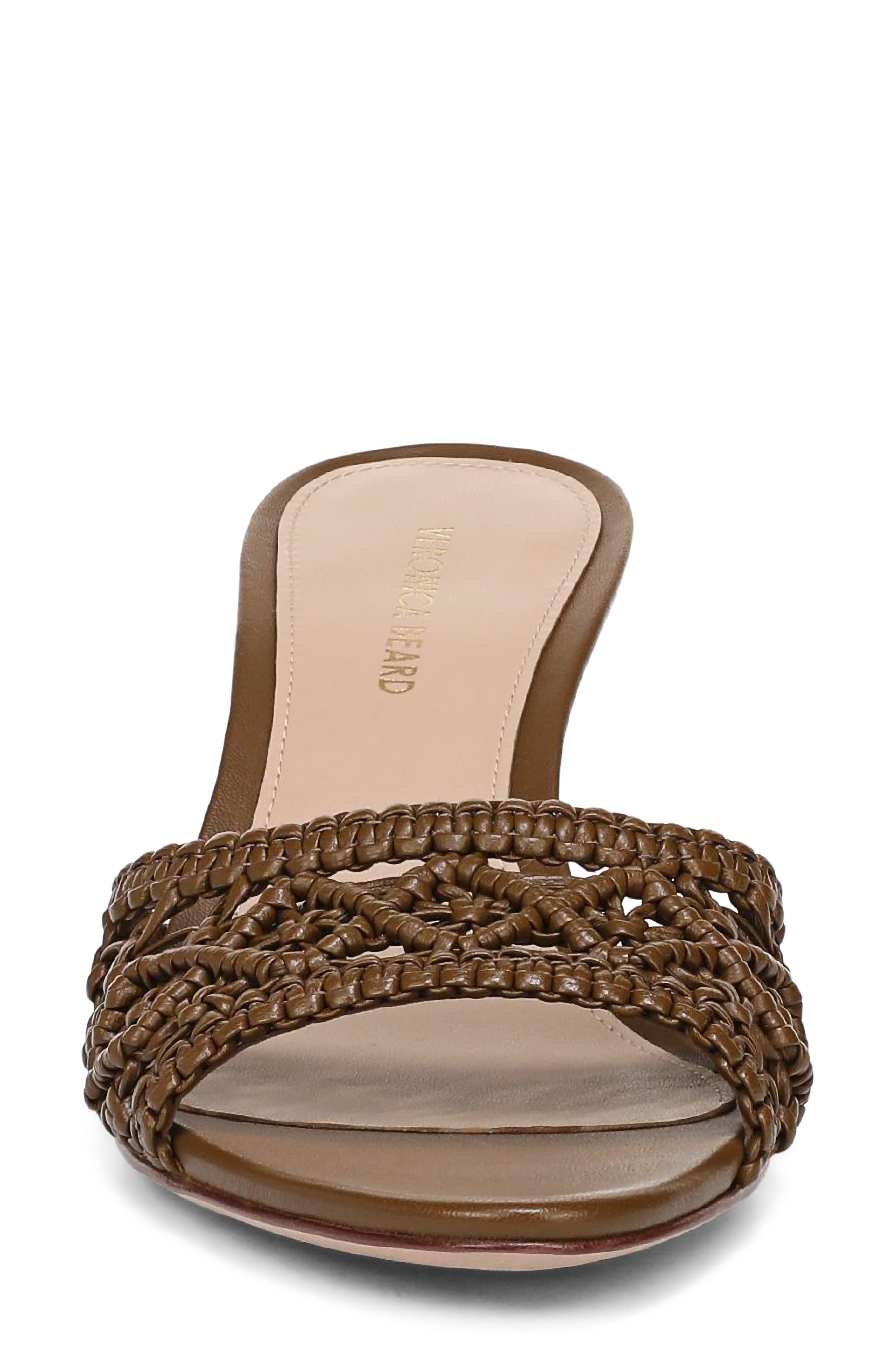 Veronica Beard Tia Macramé Slide Sandal, Alternate, color, Chestnut