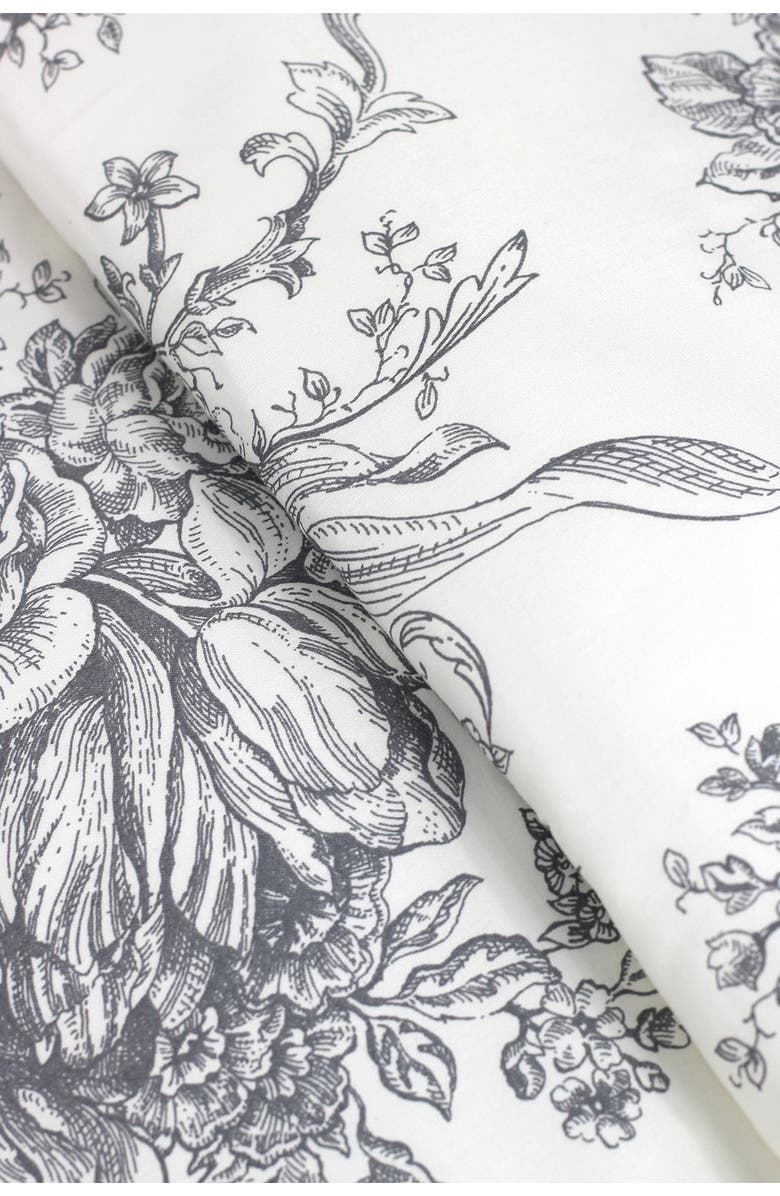 MELANGE HOME 400 Thread Count Cotton Toile Duvet Set, Alternate, color, Grey