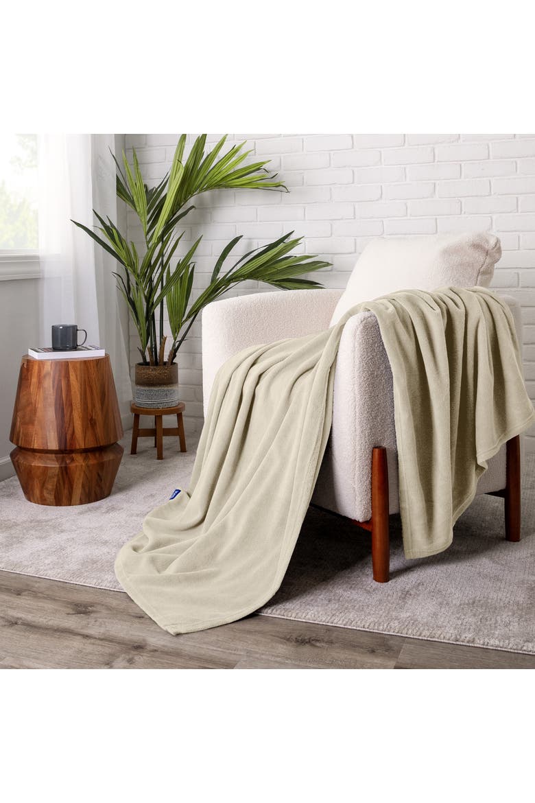 Lightweight Polar Fleece Blanket, Alternate, color, Oyster