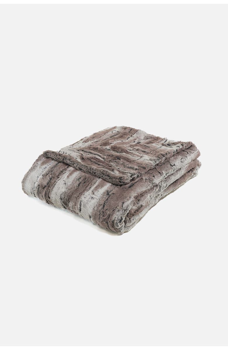 Sea To Me Blankets Mammoth Memories Faux Fur Throw Blanket, Main, color, Brown/Grey Multi