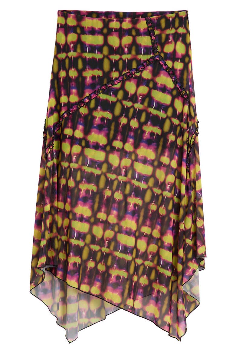 Geo Print Handkerchief Hem Skirt, Alternate, color, GREEN