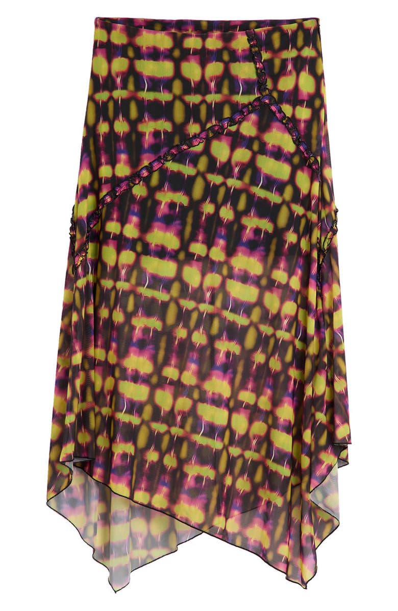 Desigual Geo Print Handkerchief Hem Skirt, Alternate, color, Green