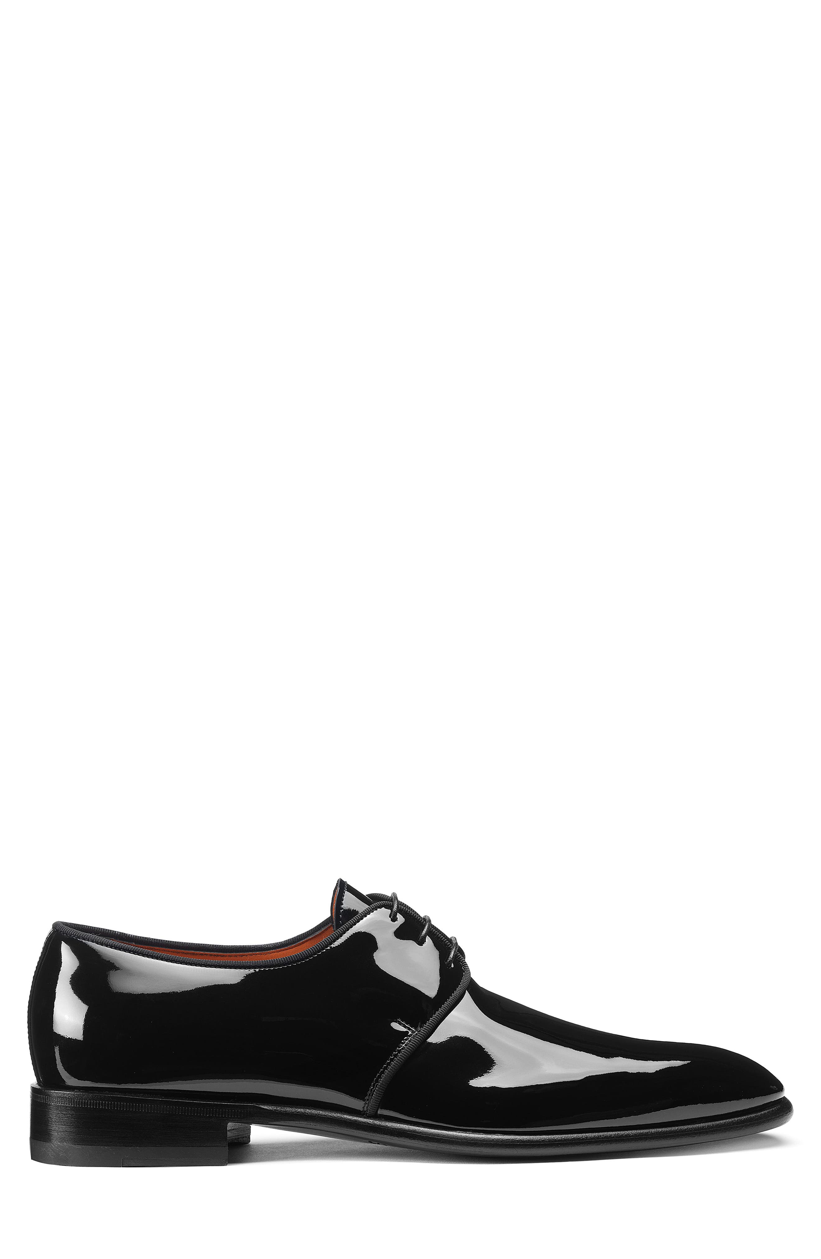 Santoni Isogram Plain Toe Derby, Alternate, color, Black