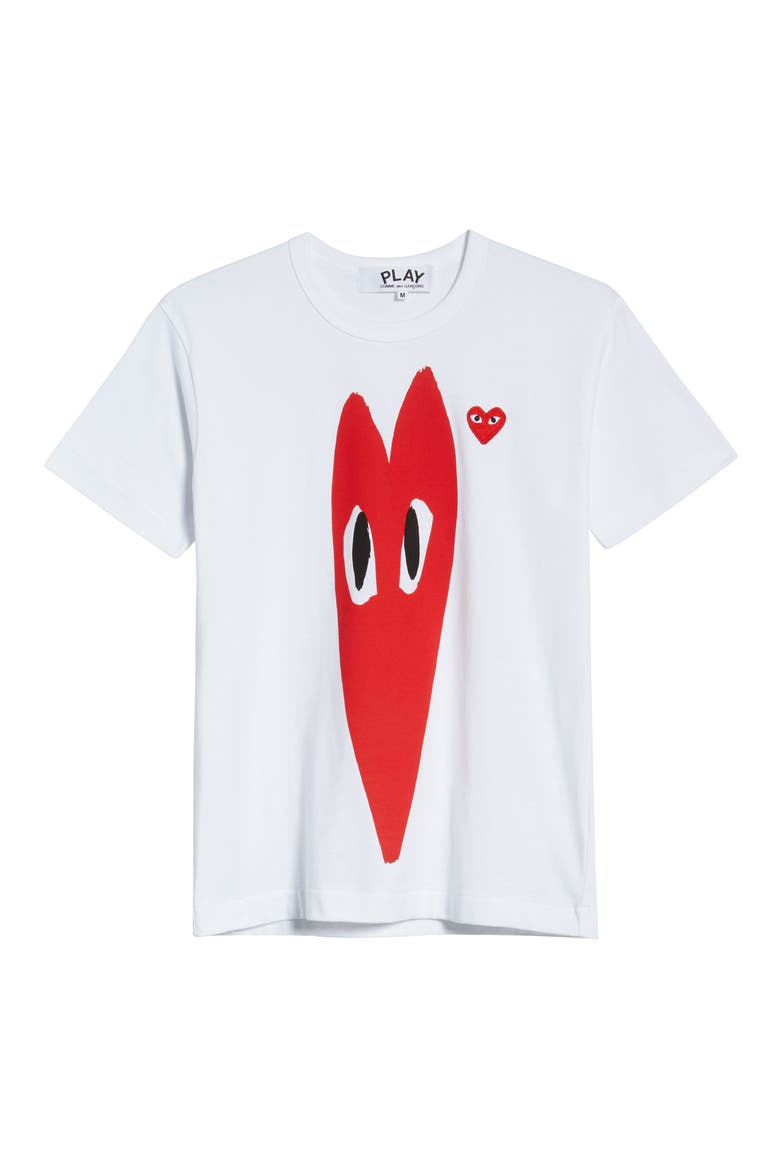 Long Heart Face Graphic Tee, Alternate, color, WHITE