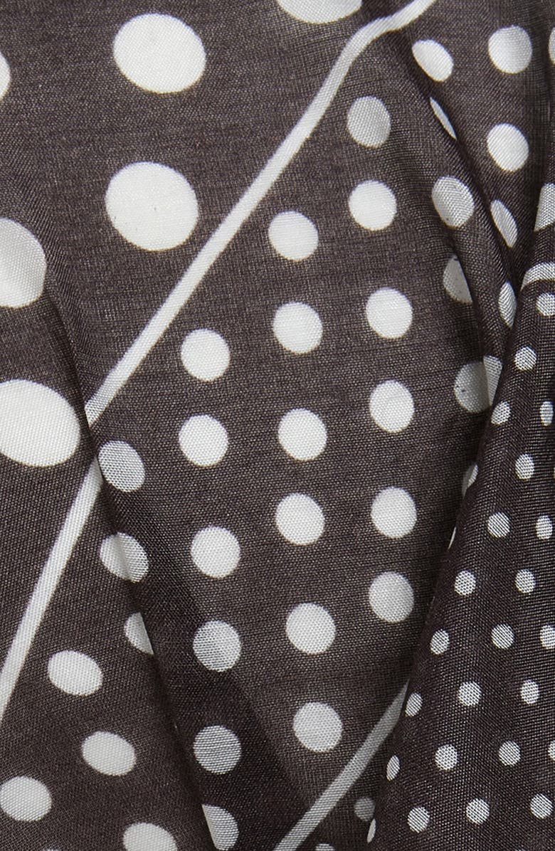 Damson Madder Ruffle Trim Polka Dot Hair Scarf, Alternate, color, Spot