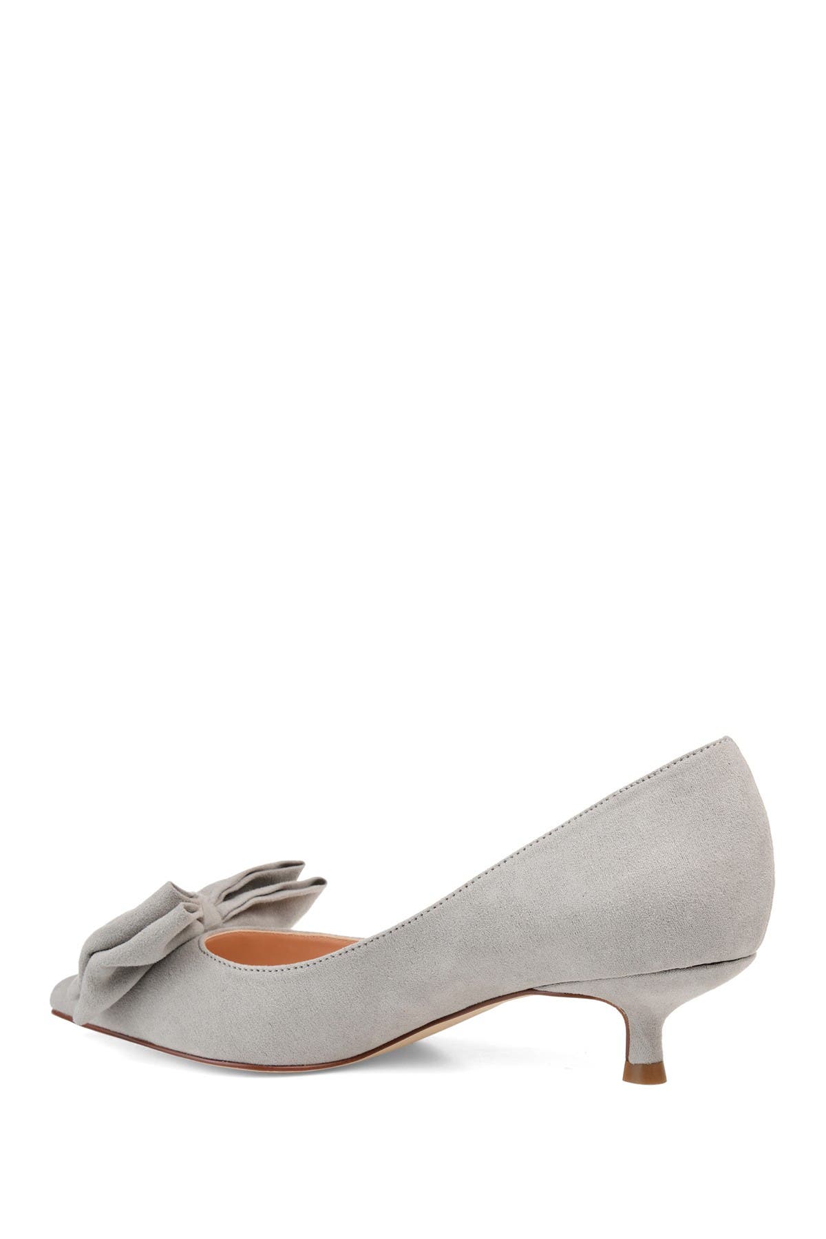 Journee Collection JOURNEE Orana Bow Kitten Heel Pump, Alternate, color, Grey