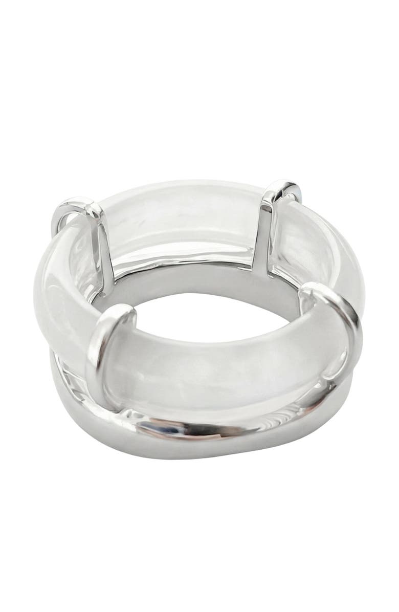 seree Cove White Jade Stone Sculpted Ring, Main, color, White