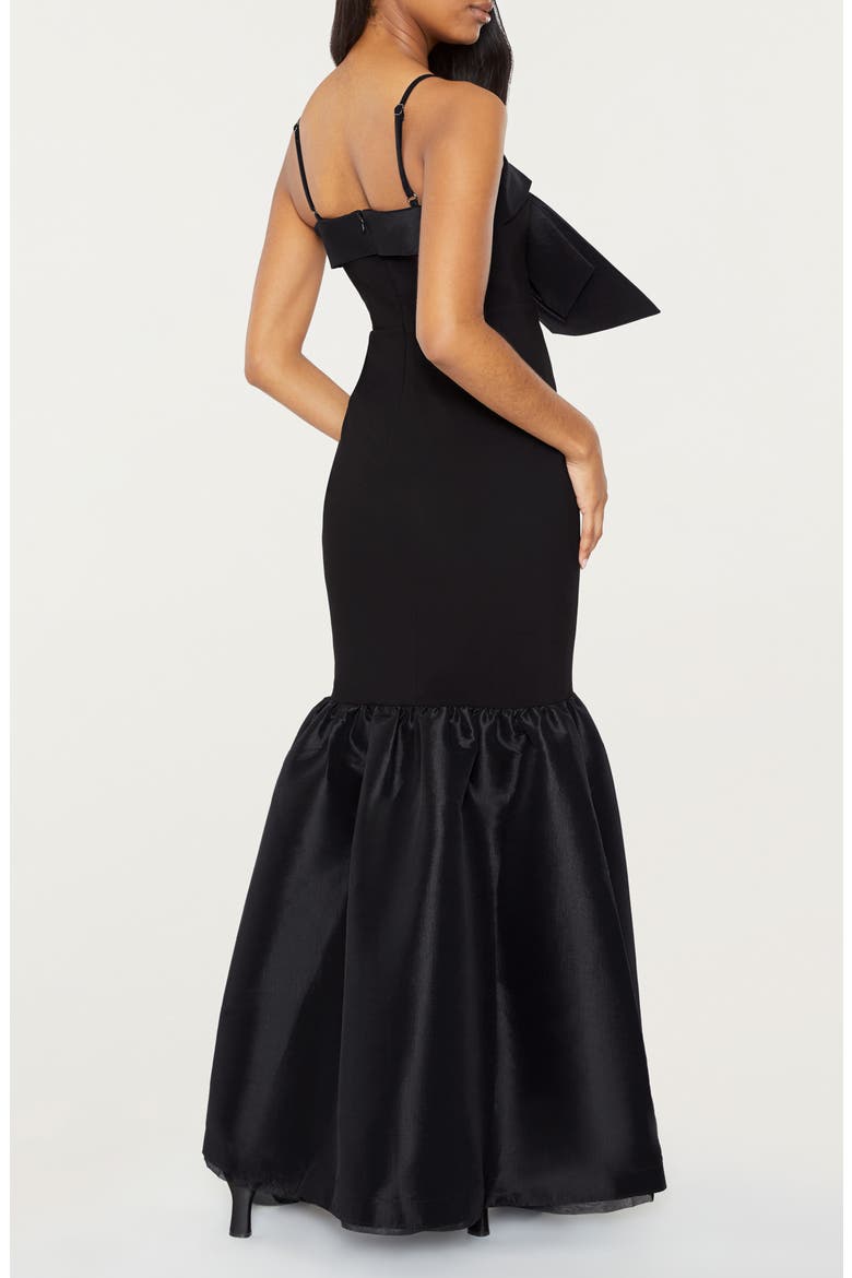 Patti Bow Sleeveless Gown, Alternate, color, BLACK